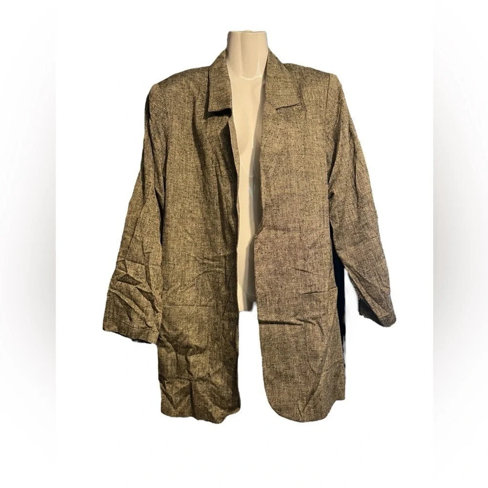 Vintage Ann May 100% Woven Silk Blazer Sz L